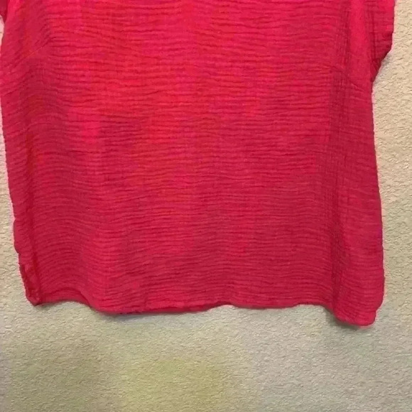 Three Dots hot pink shirt sz M Barbie lightweight natural fibers breathable - Picture 4 of 6